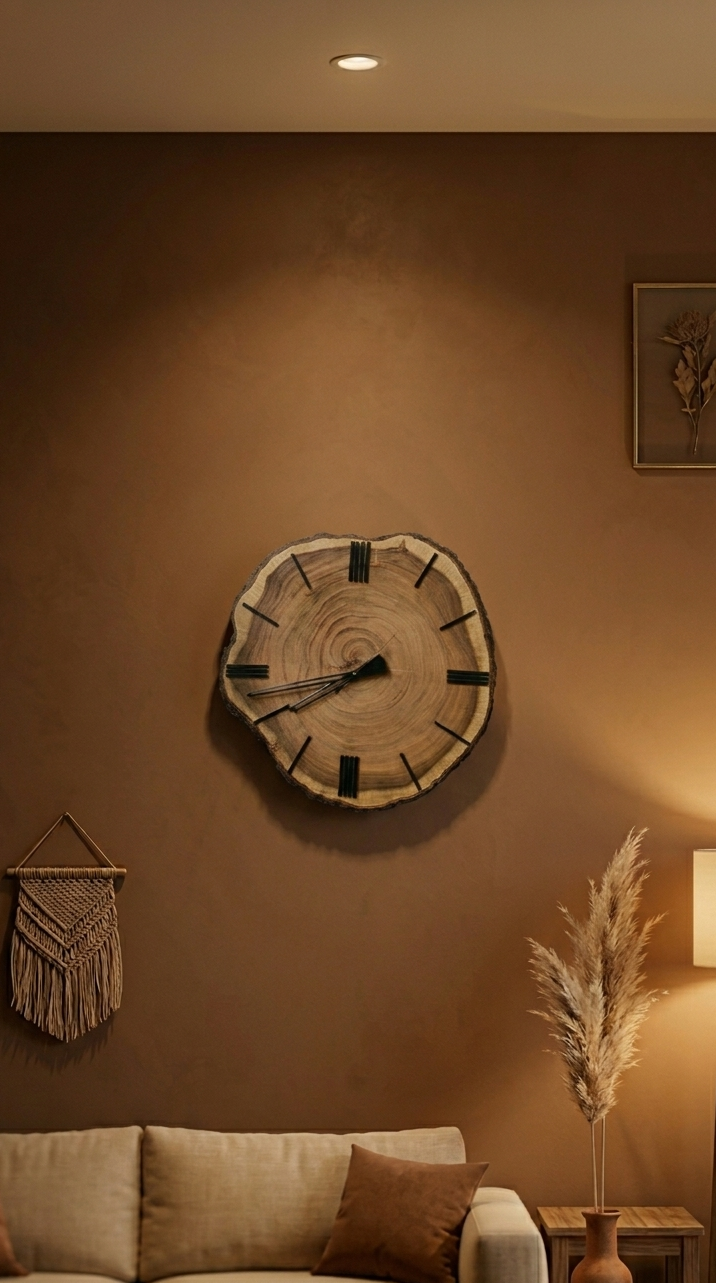 Natural Wood Slice Wall Clock
