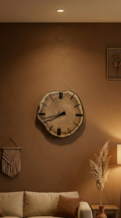 Natural Wood Slice Wall Clock