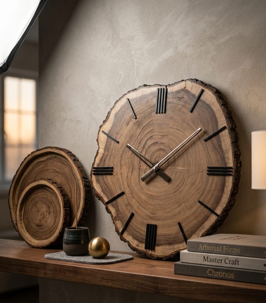 Natural Wood Slice Wall Clock