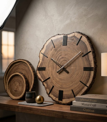 Natural Wood Slice Wall Clock